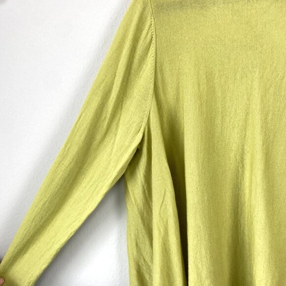 Lafayette 148 Lime Wool Asymmetrical Cardigan L - Picture 5 of 8